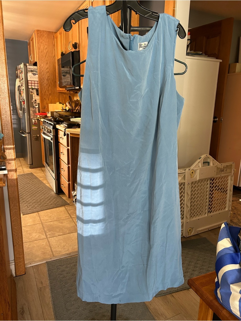 Style & Co. Light Blue Sleeveless Midi Shift Dress